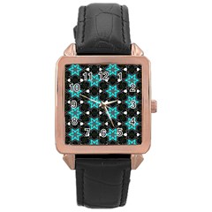 Pattern Design Scrapbooking Colorful Stars Rose Gold Leather Watch 