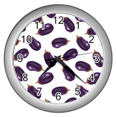 Eggplant Wall Clock (silver)