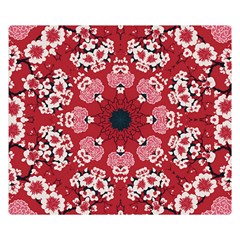 Traditional Cherry Blossom  Two Sides Premium Plush Fleece Blanket (small)