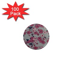 Traditional Cherry Blossom On A Gray Background 1  Mini Magnets (100 Pack)  by Kiyoshi88