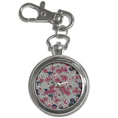 Traditional Cherry Blossom On A Gray Background Key Chain Watches by Kiyoshi88