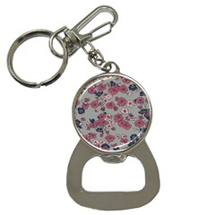 Traditional Cherry Blossom On A Gray Background Bottle Opener Key Chain