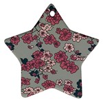 Traditional cherry blossom on a gray background Star Ornament (Two Sides) Back