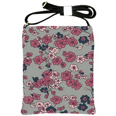 Traditional Cherry Blossom On A Gray Background Shoulder Sling Bag by Kiyoshi88
