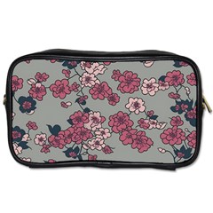 Traditional Cherry Blossom On A Gray Background Toiletries Bag (two Sides) by Kiyoshi88