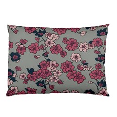 Traditional Cherry Blossom On A Gray Background Pillow Case (two Sides) by Kiyoshi88