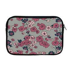 Traditional Cherry Blossom On A Gray Background Apple Macbook Pro 17  Zipper Case by Kiyoshi88