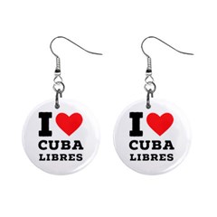 I Love Cuba Libres  Mini Button Earrings by ilovewhateva