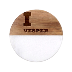 I Love Vesper Classic Marble Wood Coaster (round)  by ilovewhateva