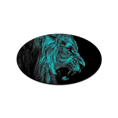 Angry Male Lion Predator Carnivore Sticker (oval)