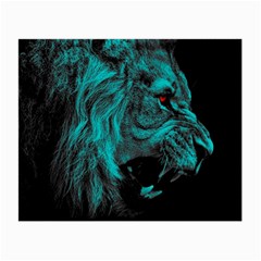 Angry Male Lion Predator Carnivore Small Glasses Cloth (2 Sides) by Salman4z