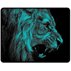 Angry Male Lion Predator Carnivore Fleece Blanket (medium)