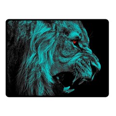 Angry Male Lion Predator Carnivore Fleece Blanket (small)