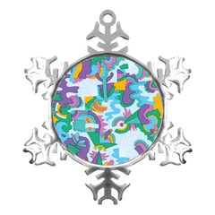 Pattern Hotdogtrap Metal Small Snowflake Ornament