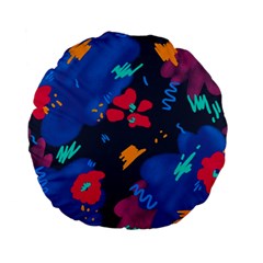 Patterns Rosebuds Standard 15  Premium Flano Round Cushions