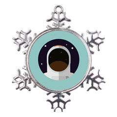 Astronaut Space Astronomy Universe Metal Large Snowflake Ornament