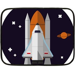 Rocket Space Universe Spaceship Fleece Blanket (mini) by Salman4z
