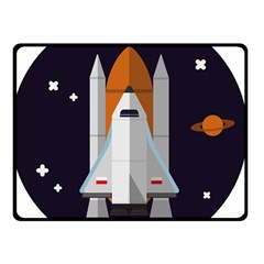 Rocket Space Universe Spaceship Two Sides Fleece Blanket (small) by Salman4z