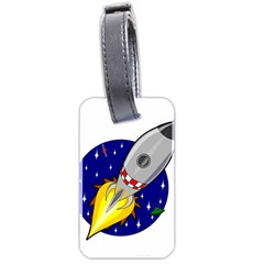 Rocket Ship Launch Vehicle Moon Luggage Tag (two Sides) by Salman4z