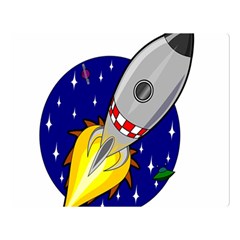 Rocket Ship Launch Vehicle Moon Premium Plush Fleece Blanket (large) by Salman4z