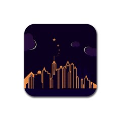 Skyscraper Town Urban Towers Rubber Square Coaster (4 Pack) by Salman4z