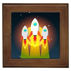 Rocket Take Off Missiles Cosmos Framed Tile