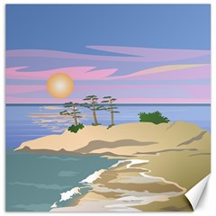 Vacation Island Sunset Sunrise Canvas 16  X 16  by Salman4z