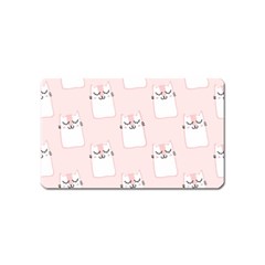 Pattern Pink Cute Sweet Fur Cats Magnet (name Card) by Salman4z