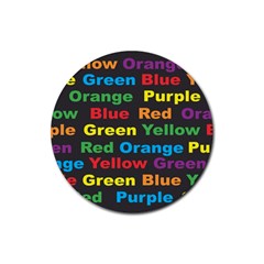 Red Yellow Blue Green Purple Rubber Round Coaster (4 Pack)