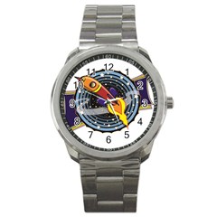 Rocket Space Clipart Illustrator Sport Metal Watch by Salman4z