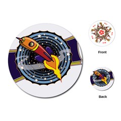 Rocket Space Clipart Illustrator Playing Cards Single Design (round) by Salman4z