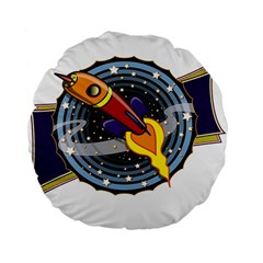 Rocket Space Clipart Illustrator Standard 15  Premium Flano Round Cushions