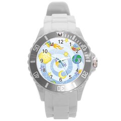 Science Fiction Outer Space Round Plastic Sport Watch (l) by Salman4z