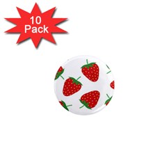 Seamless Pattern Fresh Strawberry 1  Mini Magnet (10 Pack)  by Salman4z