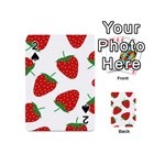Seamless Pattern Fresh Strawberry Playing Cards 54 Designs (Mini) Front - Spade2