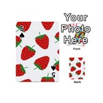 Seamless Pattern Fresh Strawberry Playing Cards 54 Designs (Mini) Front - Spade5