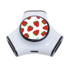 Seamless Pattern Fresh Strawberry 3-port Usb Hub by Salman4z