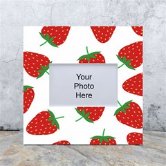 Seamless Pattern Fresh Strawberry White Box Photo Frame 4  x 6 