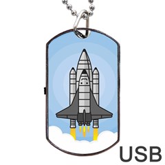 Rocket Shuttle Spaceship Science Dog Tag Usb Flash (two Sides) by Salman4z