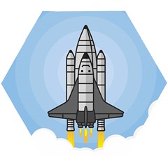 Rocket Shuttle Spaceship Science Wooden Puzzle Hexagon by Salman4z