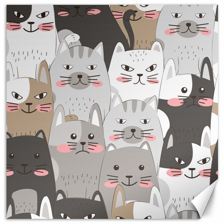 Cute Cats Seamless Pattern Canvas 16  x 16 