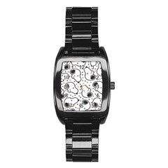 Dog Pattern Stainless Steel Barrel Watch by Salman4z