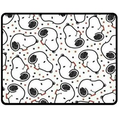 Dog Pattern Two Sides Fleece Blanket (Medium)