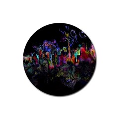 Grunge Paint Splatter Splash Ink Rubber Round Coaster (4 Pack)