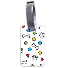 Dog Paw Seamless Pattern Footprint Bone Luggage Tag (two Sides) by Salman4z