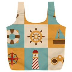 Nautical Elements Collection Full Print Recycle Bag (xxxl) by Salman4z