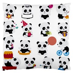 Playing Panda Cartoon Standard Premium Plush Fleece Cushion Case (two Sides) by Salman4z