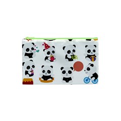 Playing Panda Cartoon Cosmetic Bag (xs) by Salman4z