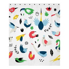 Vector Set Isolates With Cute Birds Scandinavian Style Shower Curtain 60  X 72  (medium)  by Salman4z