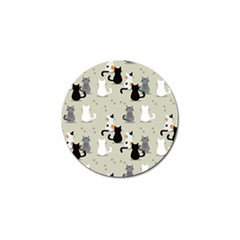 Cute Cat Seamless Pattern Golf Ball Marker (10 Pack)